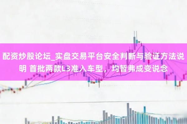 配资炒股论坛_实盘交易平台安全判断与验证方法说明 首批两款L3准入车型,均暂弗成变说念