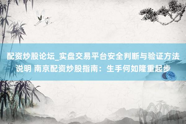 配资炒股论坛_实盘交易平台安全判断与验证方法说明 南京配资炒股指南:生手何如隆重起步