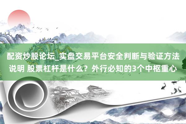 配资炒股论坛_实盘交易平台安全判断与验证方法说明 股票杠杆是什么？外行必知的3个中枢重心