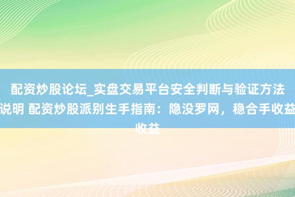 配资炒股论坛_实盘交易平台安全判断与验证方法说明 配资炒股派别生手指南：隐没罗网，稳合手收益